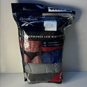 Reebok Men's Low Rise Briefs - Black, Blue, Gray